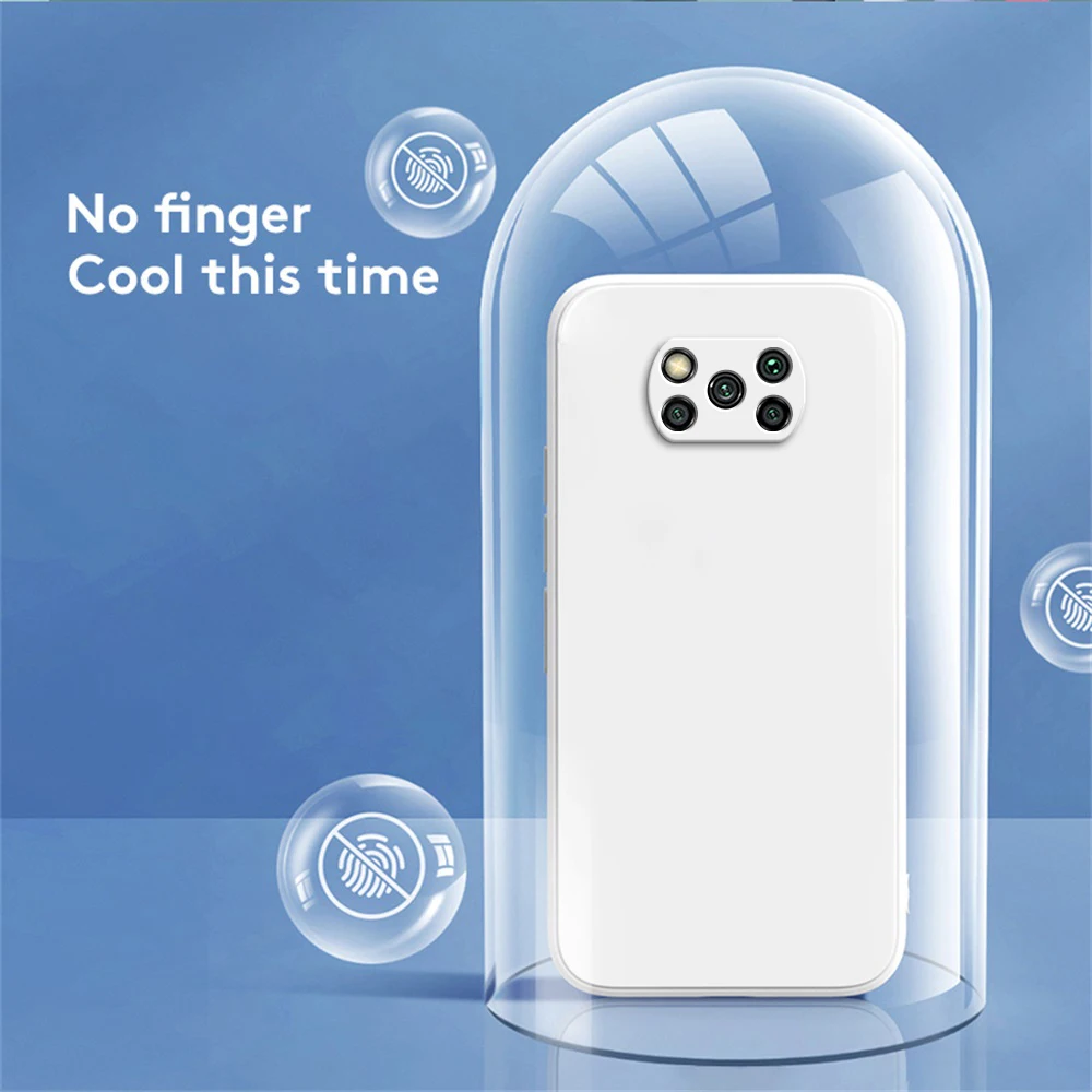 New Square Liquid Silicone Case for Xiaomi POCO X3 Pro NFC X3Pro X3NFC Soft Cover Coque image 3