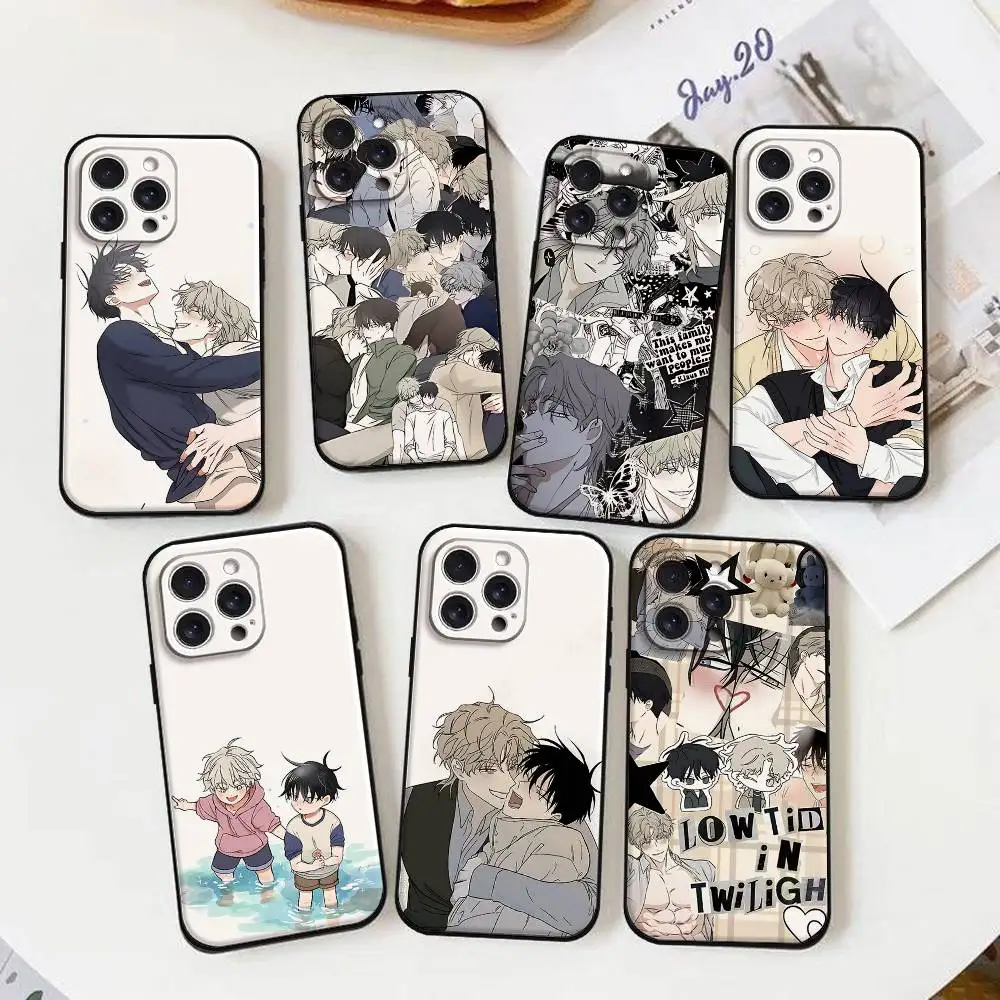 الكورية كاريكاتير منخفضة المد الشفق جراب هاتف آيفون 17 16 15 11 12 13 14 برو ماكس 16 زائد 12 Mini 7 8 XR XS 15Pro ماكس غطاء #1