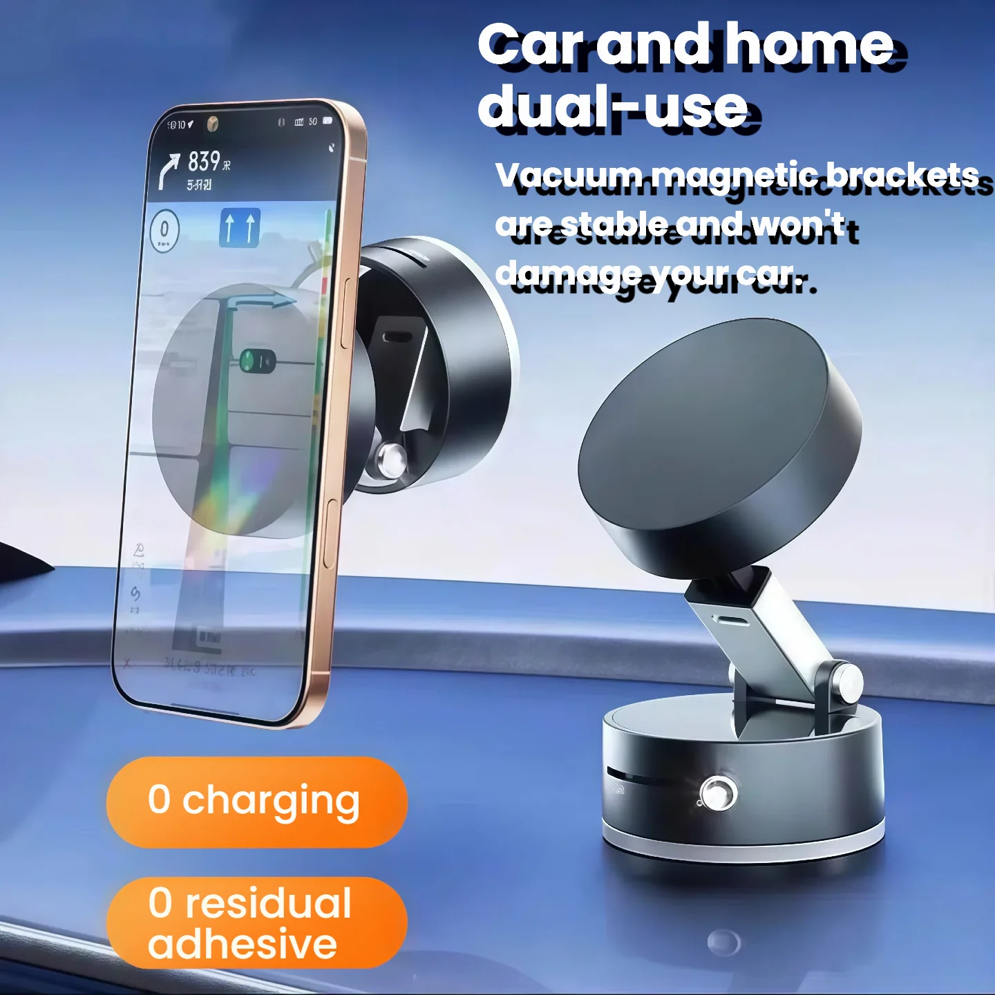 

Vacuum Magnetic Suction Phone Holder For iPhone 12 13 14 15 16 17 Pro Max Galaxy S25 S24 S23 Pixel HuaWei Car Mount