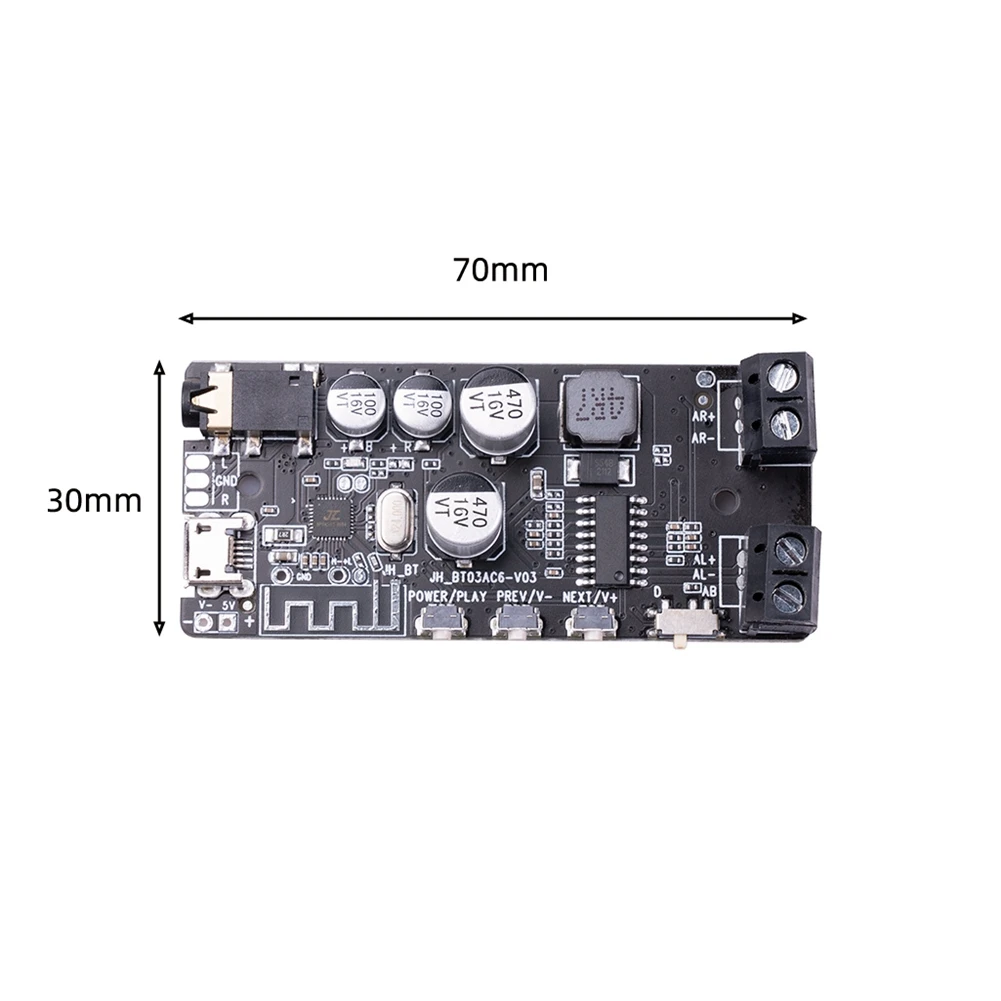 2X5W HIFI Stereo Bluetooth-Compatible 5.0 Power Amplifier Class D Audio Stereo Board Audio Component Amplifiers, Blue