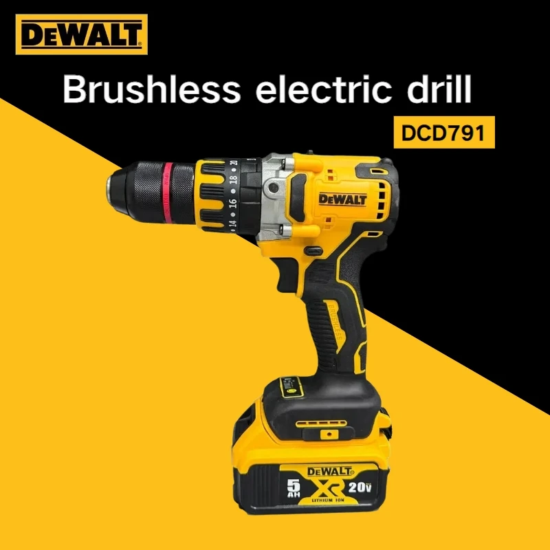 

Dewalt DCD791 20 в бесщеточная электрическая дрель, беспроводная многофункциональная дрель с аккумулятором 2000 об/мин, 1/2 дюйма, дрель с переменной скоростью