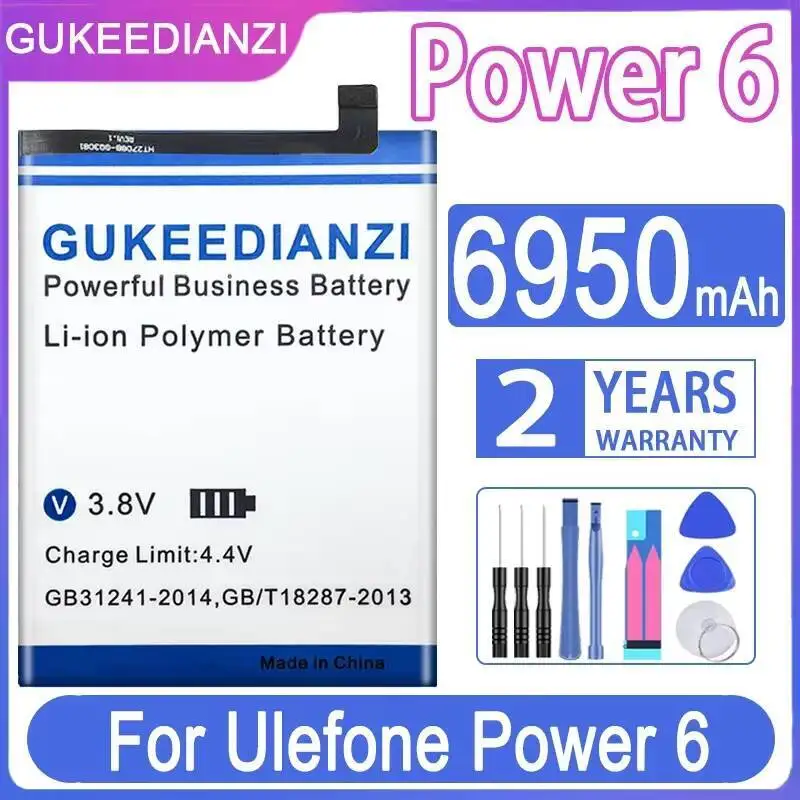 

For Ulefone Power 6 6.3inch: 6950mAh Mobile Phone Battery