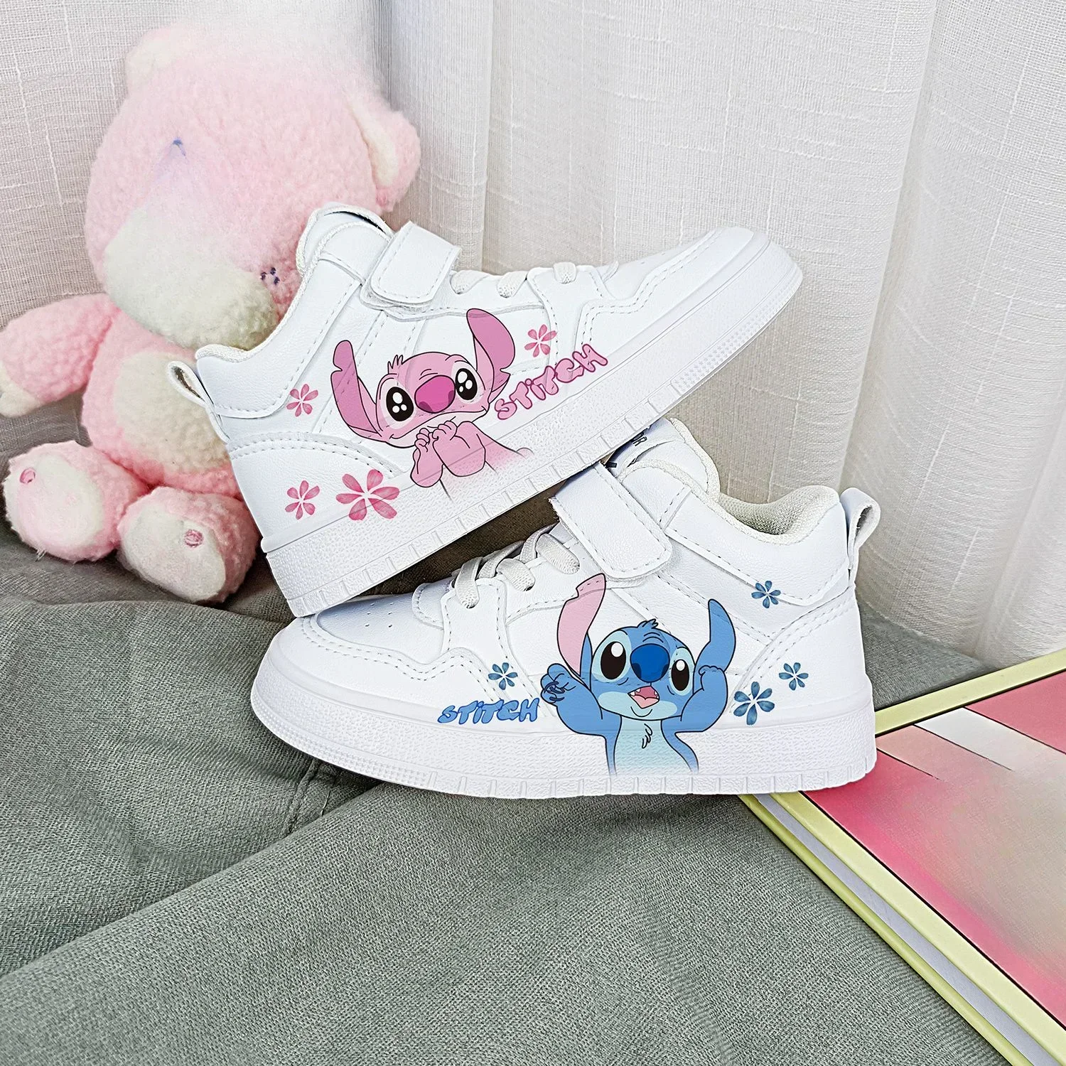 Disney kids cartoon Stitch princess cute Casual shoes non-slip soft bottom sports shoes for child gift