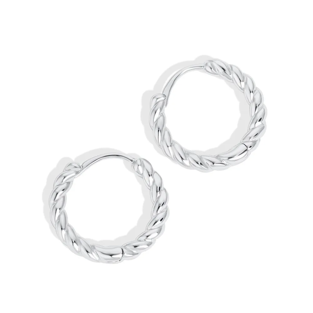 Fashion 925 Sterling Silver Fashion Niche Versatile Minimalist Rotating Small Fried Dough Twists Series Female Earrings