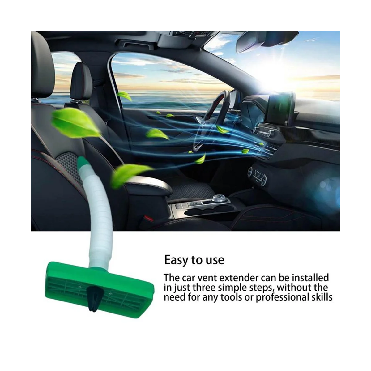 Jewel Cooler for Man, Easy to Use Car Crotch Vent Extender Hose for Man Balls Cool or Warm Air , White