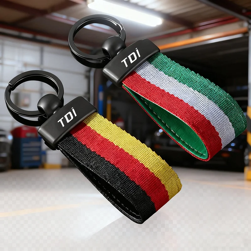 1 unidad de llavero colgante de nailon para coche, soporte para llaves Volkswagen TDI Logo Vento Arteon Polo Passat, accesorios para llaveros