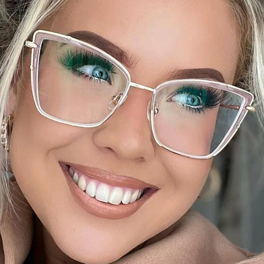 JMISUS Fashion نظارات طبية على شكل عين القطة للنساء على شكل فراشة نظارات شمسية معدنية تقدمية فوتوكروميك