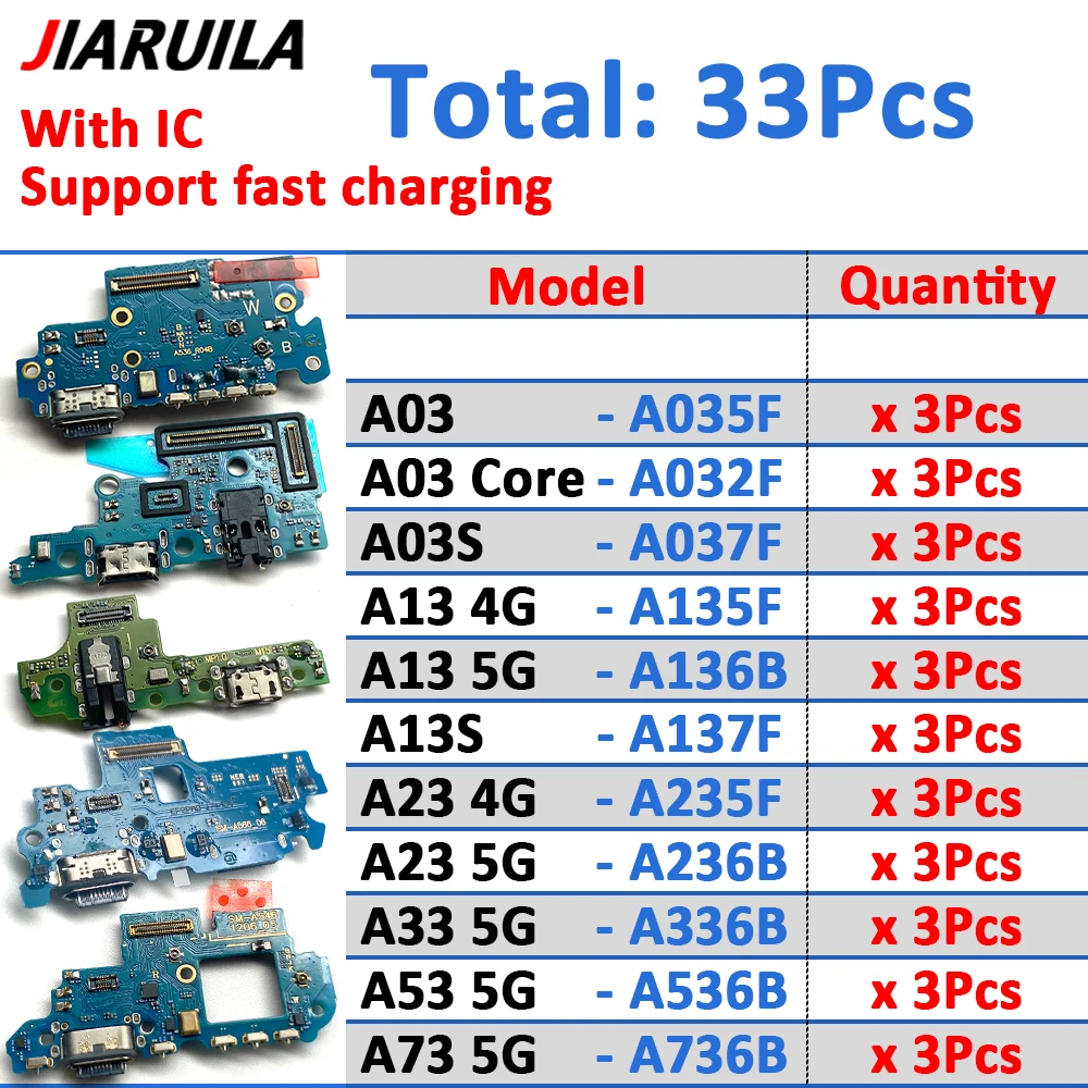 15Pcs to 36Pcs, USB Charging Port Charger Dock Connector Board Flex Cable For Samsung A10S A70 A50 A71 A32 A54 A55 A53 A07 A16