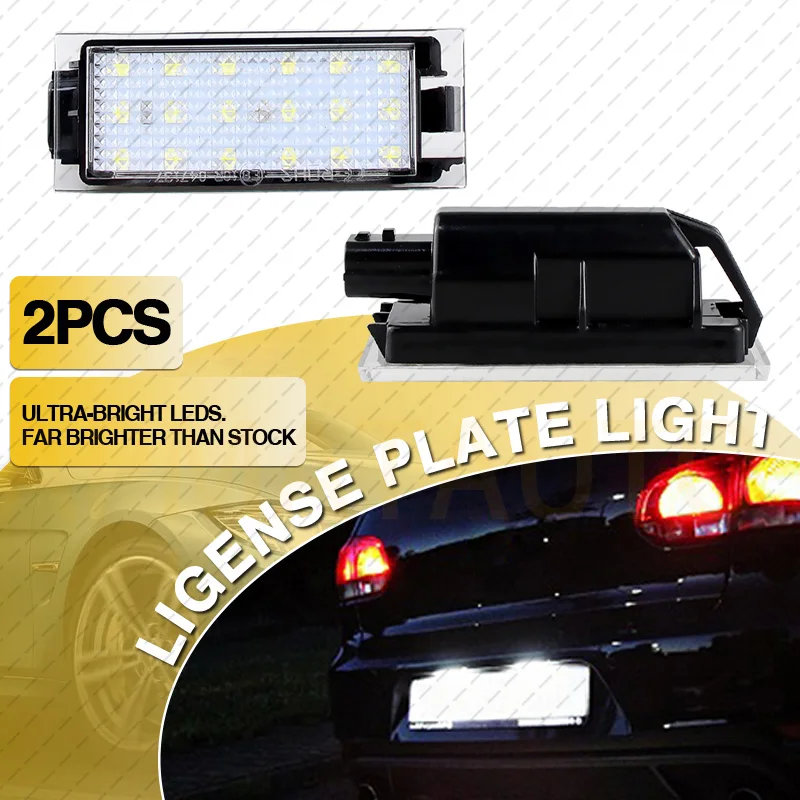 

2Pcs Canbus Car LED Number License Plate Light For Renault Megane 3 Clio Laguna 2 Megane 3 Twingo Master Vel Satis