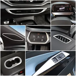 For Volkswagen VW ID.4 ID4 2021 2022 2023 Car Interior Accessories Color Refit Matte Silver Stainless Steel Sticker Anti Scratch
