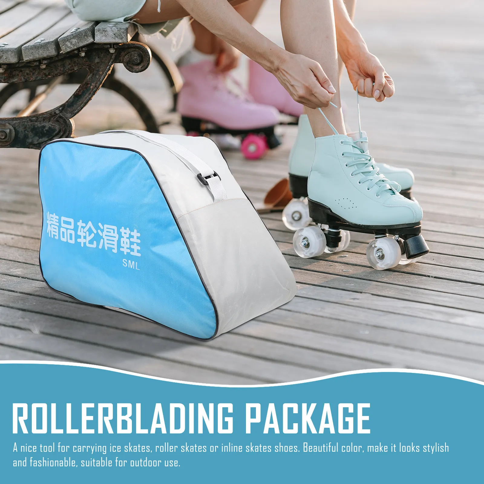 

Skate Bag Designed for Roller Skates Inline Skates and Skateboards Wear Resistant Oxford Fabric Transport Storage Pouch Skating