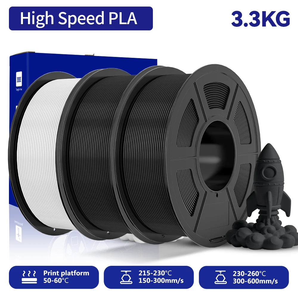 JAYO 3,3KG HS PLA 3D-Drucker-Filament 1,75mm Hochgeschwindigkeits-PLA 600mm/s Schneller Druck & Hohe Zähigkeit 3D-Druckmaterialien für 3D-Drucker