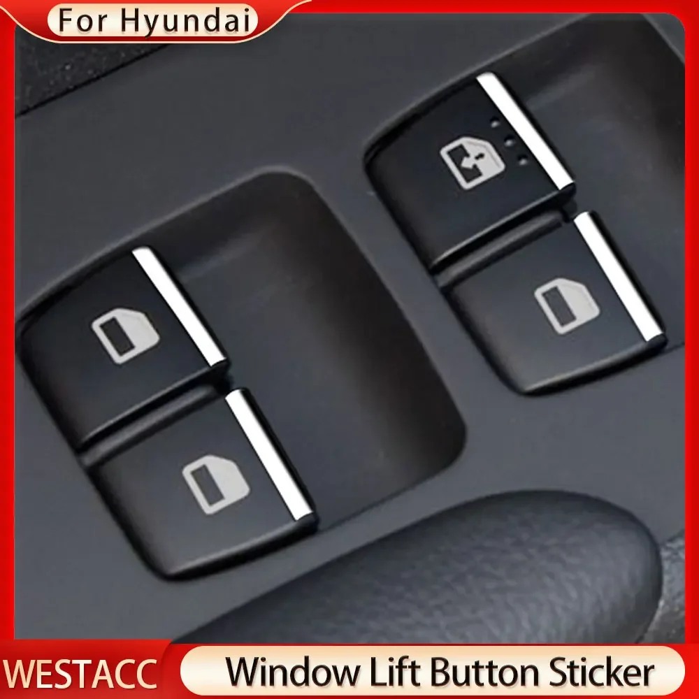 Car Window Lift Switch Button Sticker Sequin Trim for Hyundai Accent Solaris 2016 - 2020 7Pcs ABS Chrome Cover Accessories