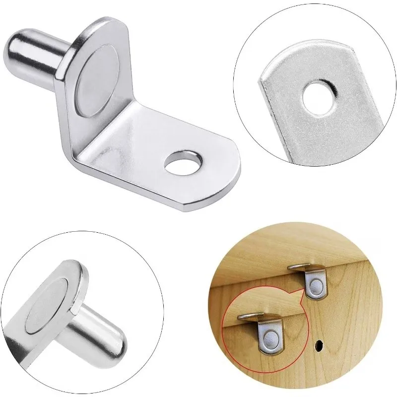 41 pcs 6.2*10mm Iron Shelf Support Pegs Rust Resistant Finish, designed for Bookshelf Support, Easy Insert Install
