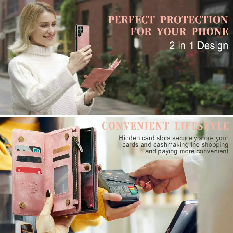 Leather Phone Case Women Men For Galaxy A13 S23 Ultra S21 S10 Plus Luxury Lanyard Wallet Book Cases A13 A33 A53 Note 20 10 Case