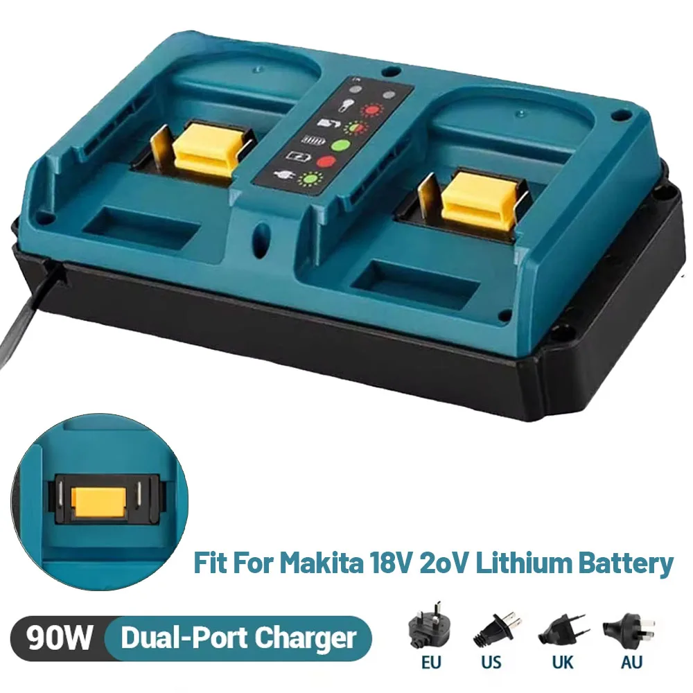 

For Makita 18V Double Charger Replacement For Makita 18V Li-ion Rechargeable For BL1815 BL1820 BL1830 Fast Charger