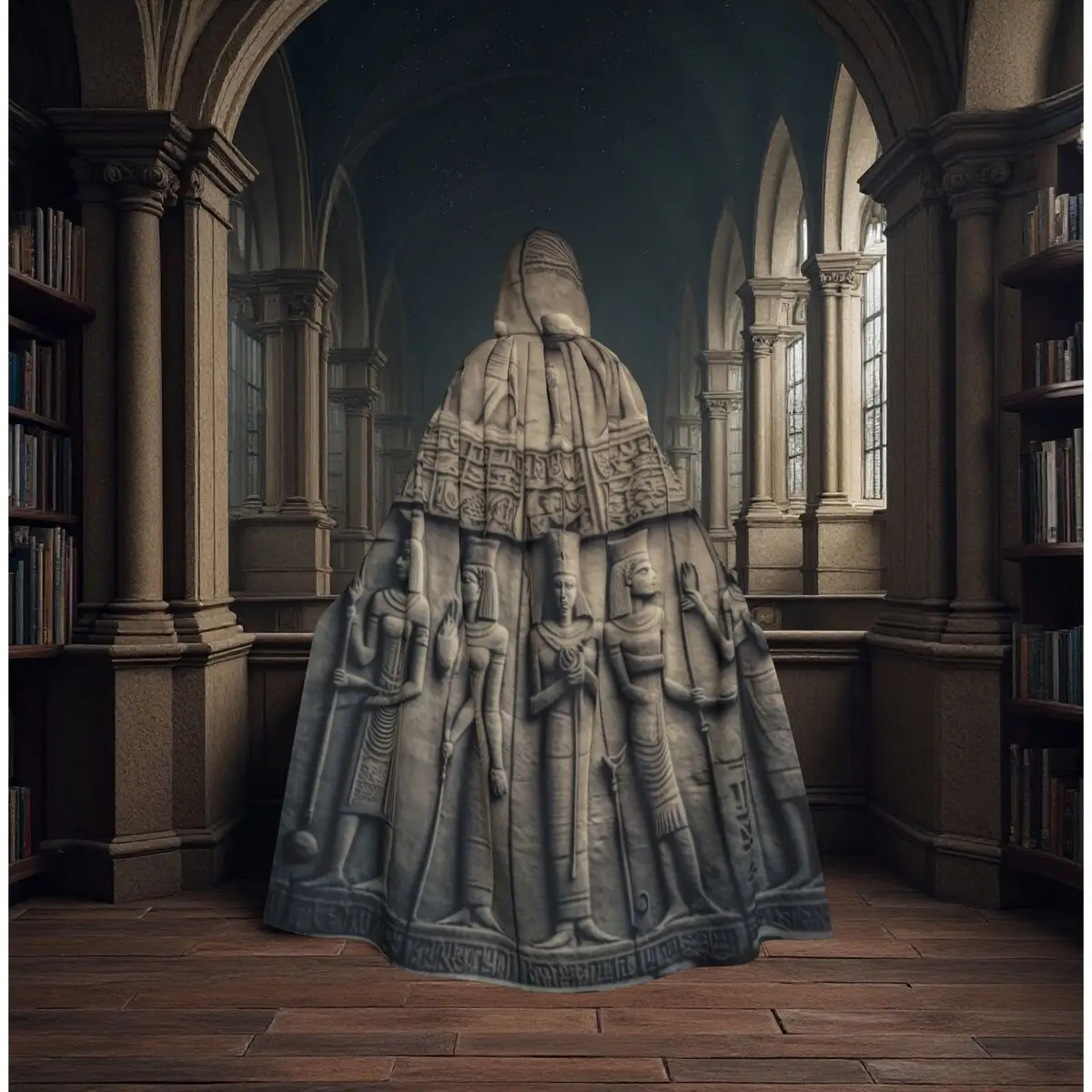 

Egyptian Hieroglyphs Ancient Egypt Long Hooded Cloak Witch Medieval Costume Cosplay Cape HalloweenParty Adult Unisex