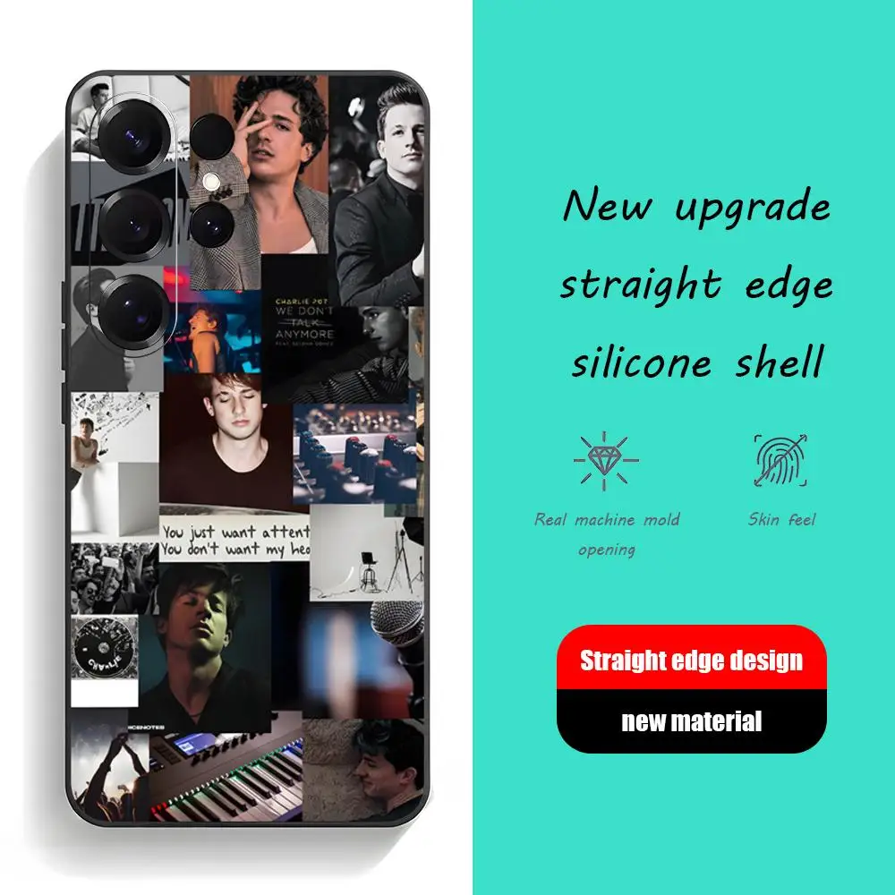 Charlie Puth Album Star Phone Case For Samsung Galaxy S26 S25 S24 S23 S22 S21 Plus Ultra Fold A Soft Black