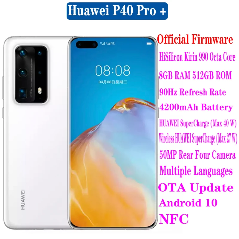 Original Official New HUAWEI P40 Pro + Plus 5G SmartPhone HiSilicon Kirin 990 5G Octa Core 50MP Camera 4200mAh 40W Android 10