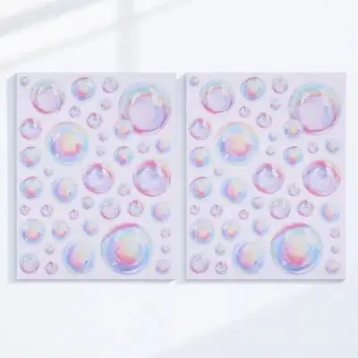 

1 set 1 Set Bubbles Stickers Pvc Removable Living Room Decor Peel Stick Decal Smooth Surface Bubbles Pattern Sticker Wall Art