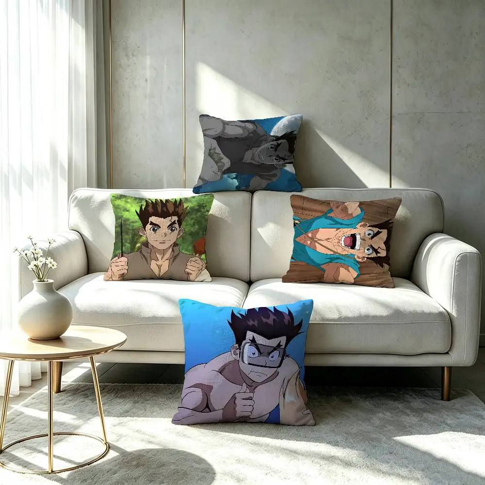 Dr-stone-e T-Taiju Insane anime Pillow cover Soft Microfiber Pillowcase Home Sofa Decor Surprise Decorative printed.