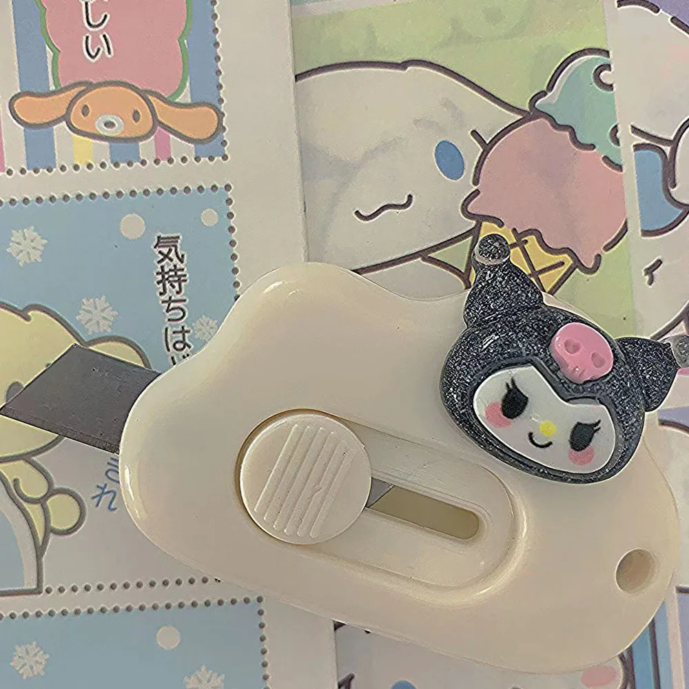 Utility Knifes Sanrio Cartoon Paper Cutters Mymelody Pochacco Kuromi Anime Cutting Paper Blade Cute Portable Office Stationery