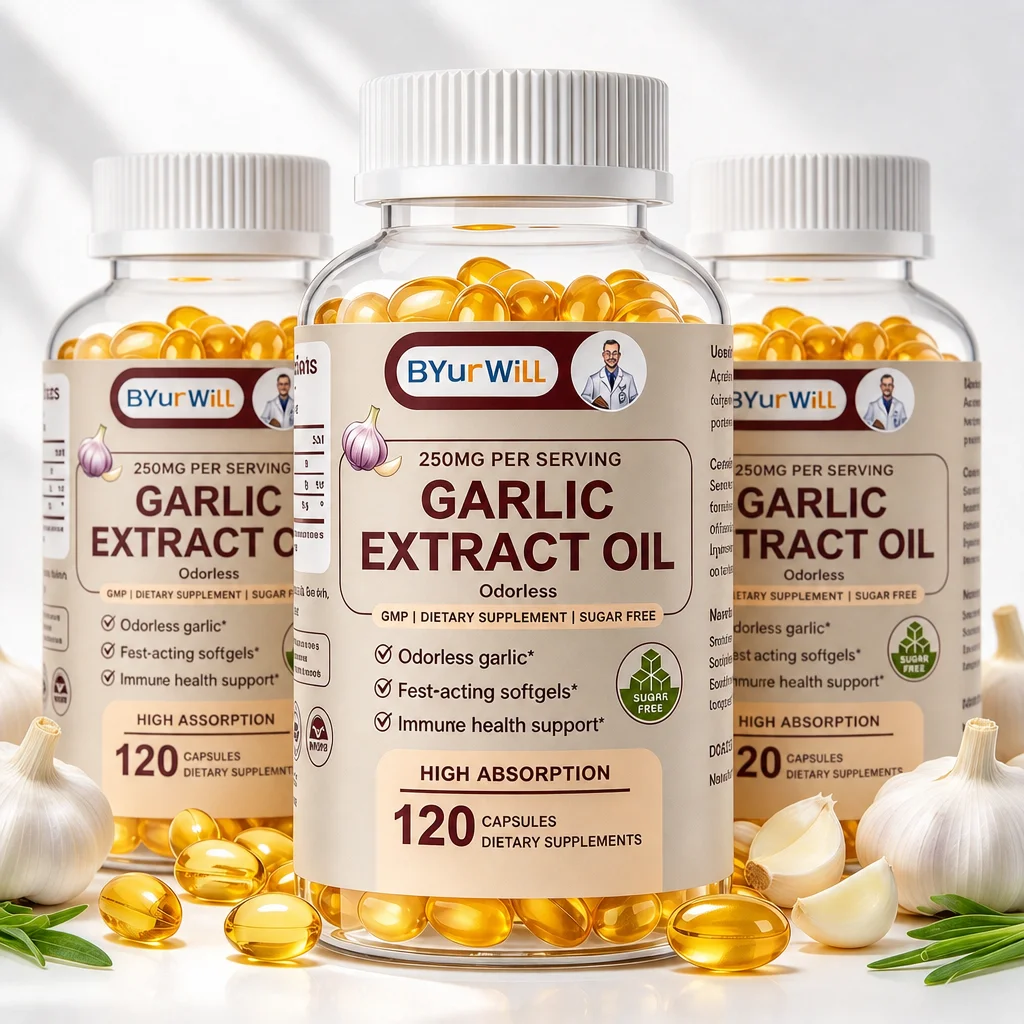 Odorless Garlic Extract Oil Softgels 250mg High Absorption Immune Health Support Digestive Health Supplement Dietary Supplement