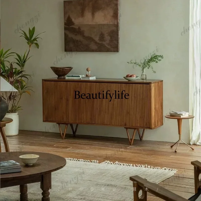 B178  Myanmar teak entrance solid wood living room decorative cabinet simple TV cabinet high-end locker