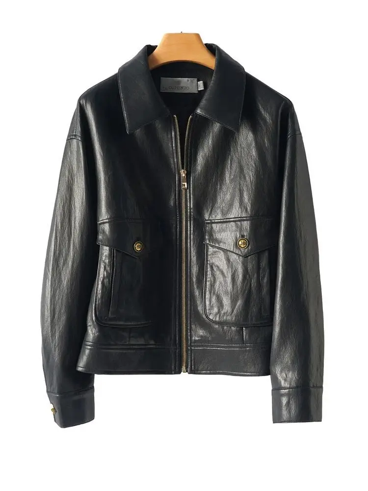 

2026 Fashion Spring and Autumn New Women's Leather Jacket Commuter Short Jacket
