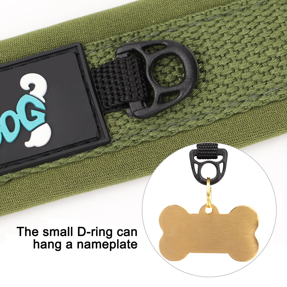 Personalized Nylon Dog Collar Custom Engraved Pet Buckle Collars Soft Padded Pet Dog Collars For Small Medium Large Dogs Pitbull