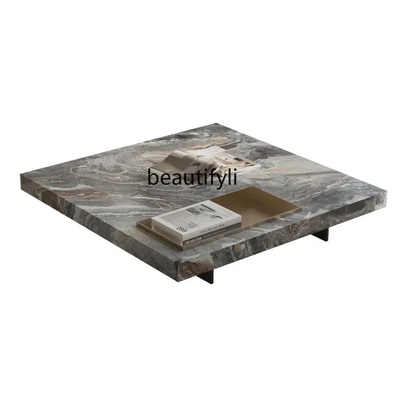 

Italian marble suspended coffee table light luxury modern simple living room household square
