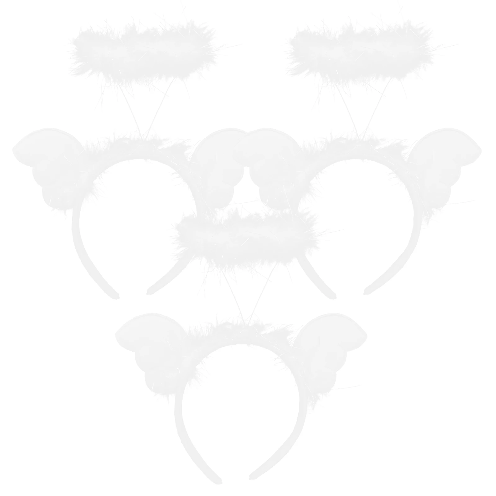 

3pcs Angel Wings Headband Elegant Plume Design Comfortable Material Party Hair Accessory Cosplay Prop Woman Stage
