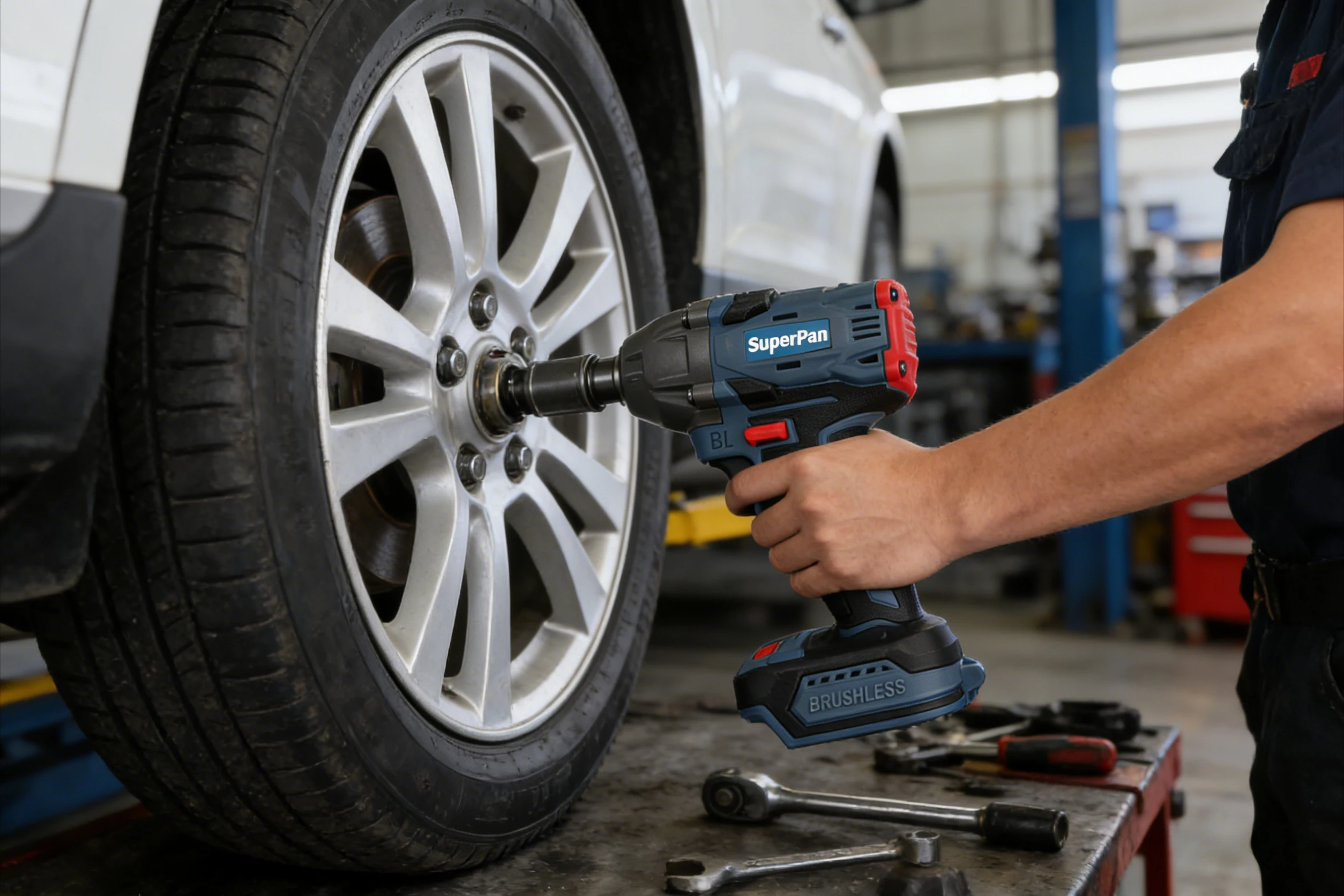 

Brushless electric wrench, rechargeable impact wrench, tire disassembly special tool (excluding battery and power adapter)