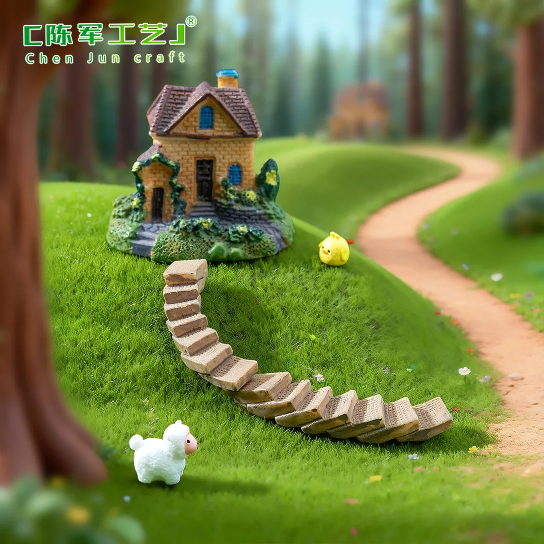 2pcs/lot Simulation Bend Stairs And Straight Stairs Micro Landscap DIY Creative Resin Stairs For Home Decoration