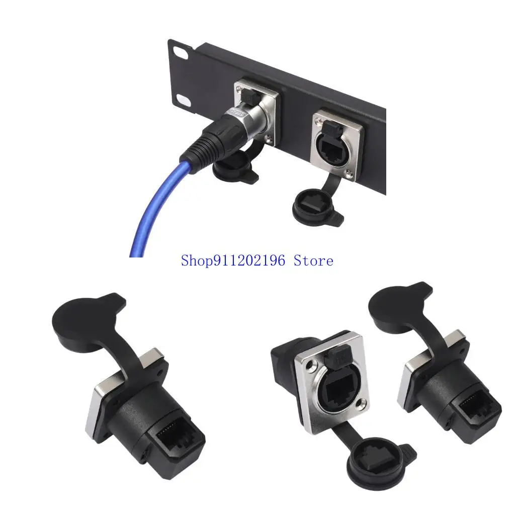 

P82A RJ45 Панель монтированная муфт с блокирующим интерфейсом 180/90 Совместимость CAT5/Cat6 Cable ABS Metal