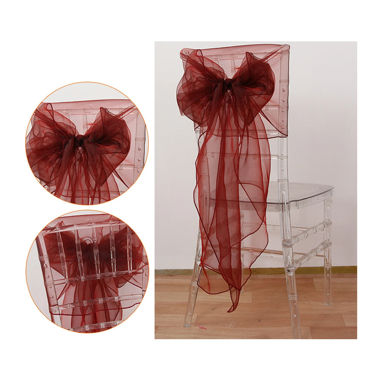 10pcs Chair Bows Sashes Tie Back Decorative Item Cover Ups For Wedding Reception Events Banquets Chairs Decoration