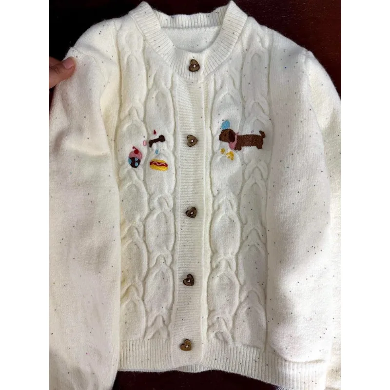 

Корейский стиль Kawaii вязаные кардиганы женские осенние милые топы в консервативном стиле Shoujo Girl эстетические винтажные свитера