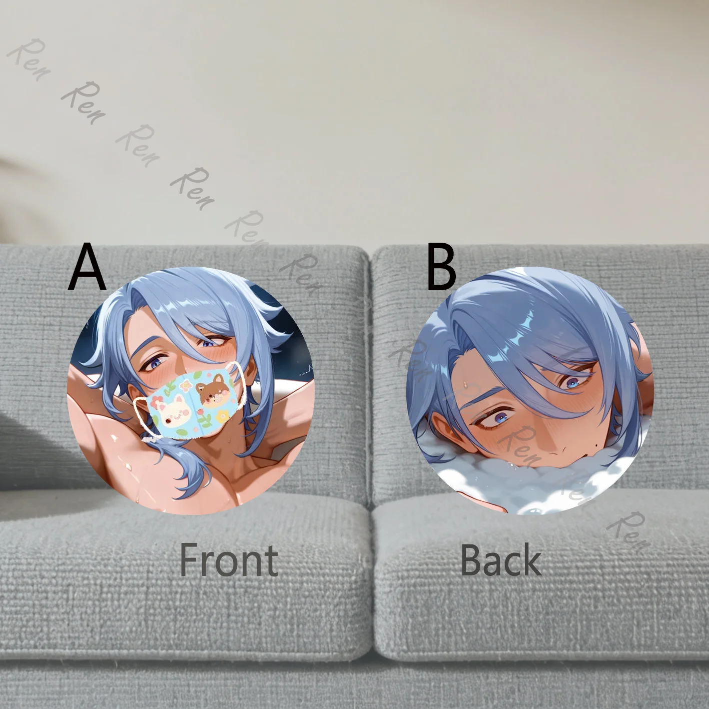 Dakimakura Anime Kamisato Ayato Pillow Cover Sofa Cushion Double-side Print Throw Pillow Case 40X60cm
