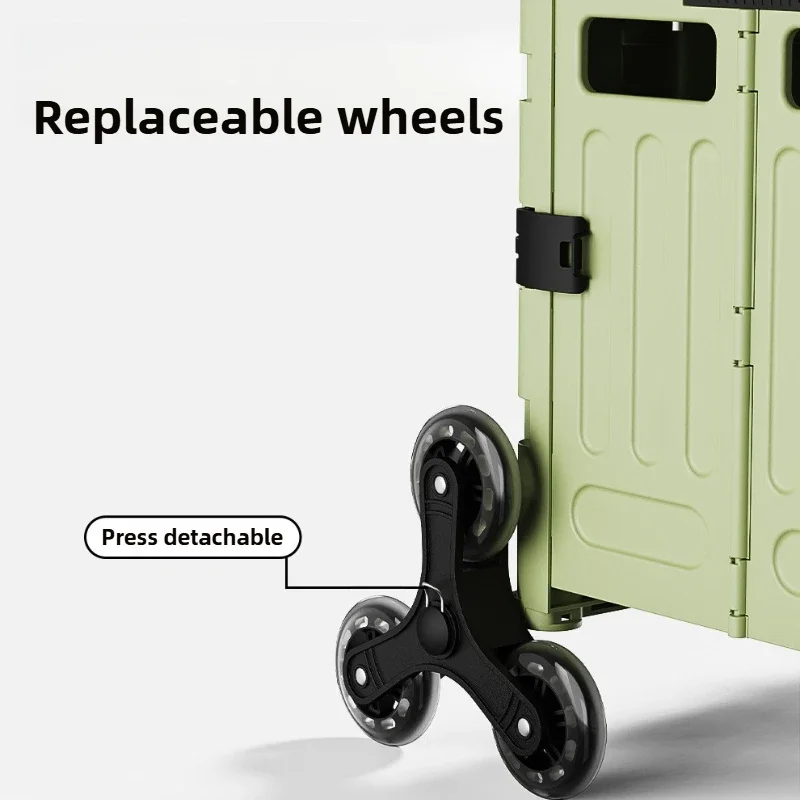 عربة تسوق منزلية متعددة الوظائف، عربة تسوق محمولة قابلة للطي، مقطورة، تخييم، صندوق تخزين ذو سعة كبيرة