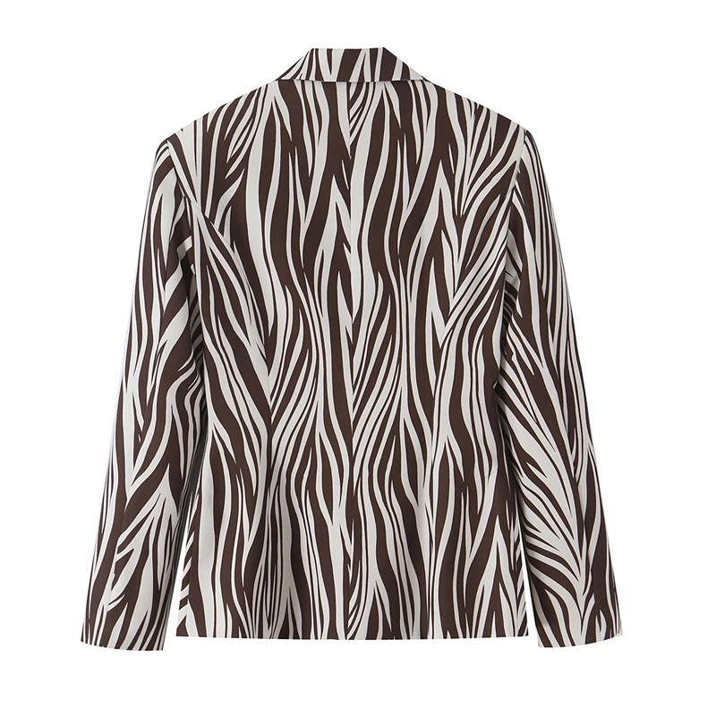 KEYANKETIAN 2026 Autumn Zebra Print Blazer Lapel Single‑Button Slim Fit Long Sleeve Pocket Design Trendy Women Suit Jacket Top
