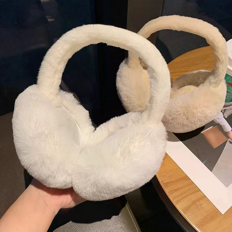 أغطية للأذنين بيضاء عالمية للنساء للشتاء من القطيفة الناعمة العصرية للاستخدام الخارجي ومضادة للخالية #6