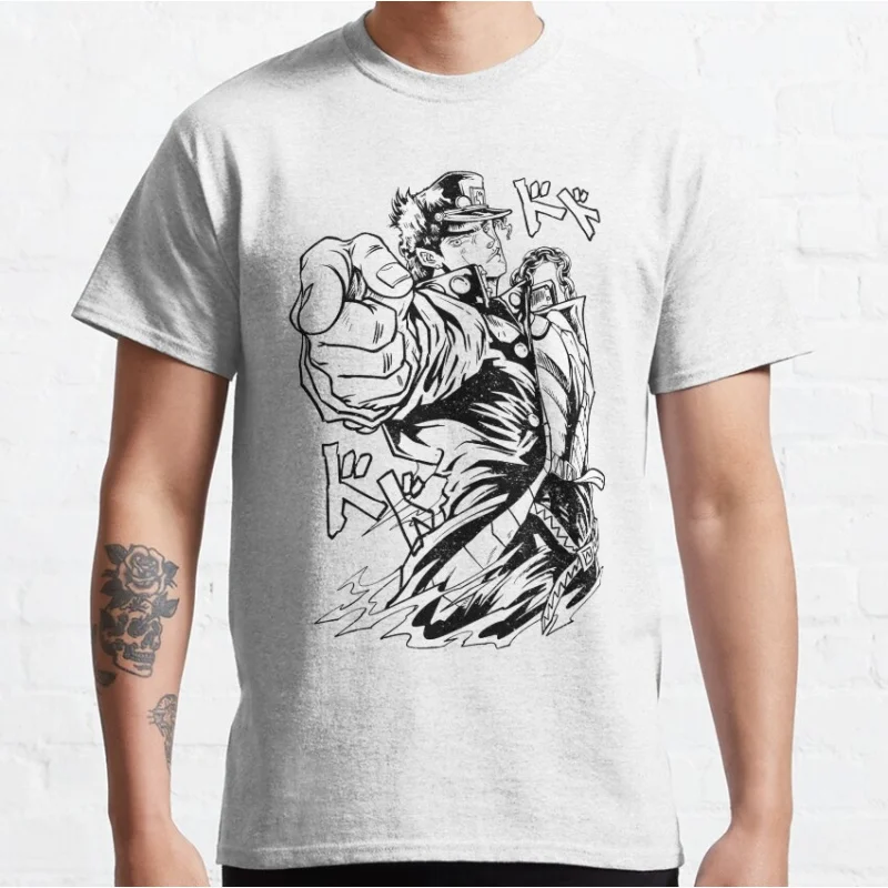 

07092 JoJo's Bizarre Adventure Anime Gift t shirt 100% cotton printed Graphic Clothes Y2K clothing Cartoon Tee All size Tops