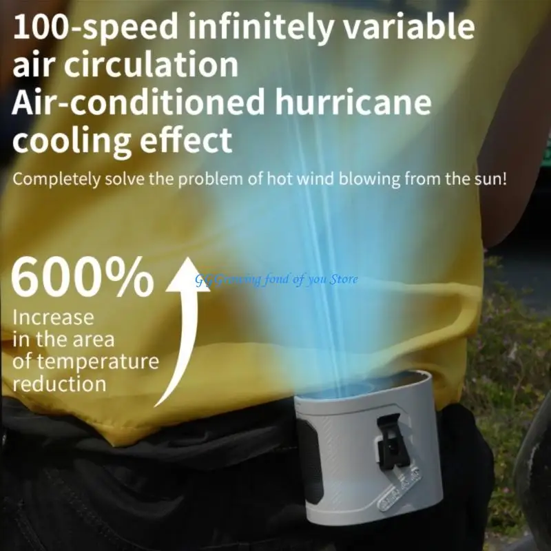 

H9EB Multifunctional Clip On Cooling Fan Outdoor Cooling Gear LED Light Function