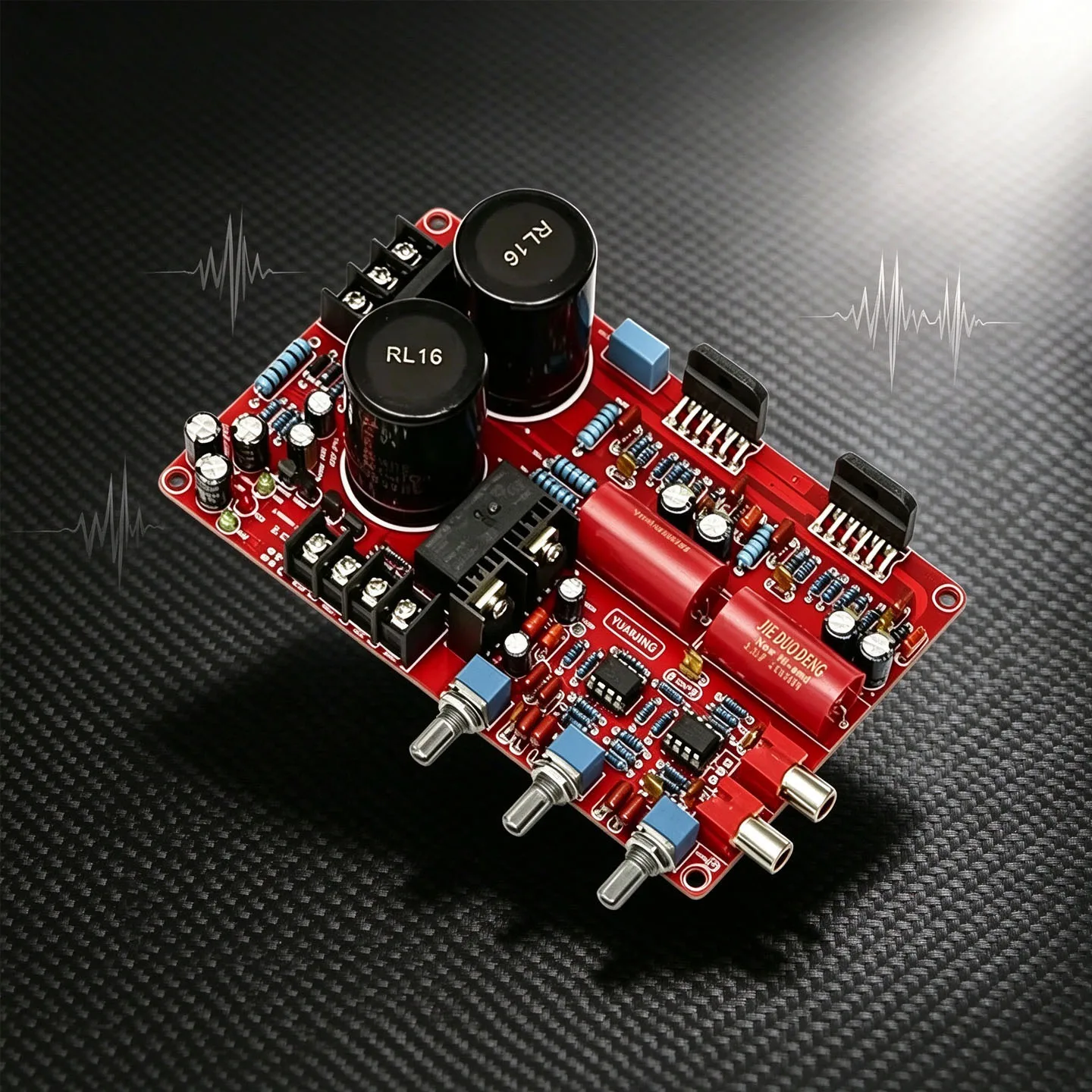 YJCO LM3886TF HiFi 2.0 Dual Channel Power Amplifier Board 68W×2 Treble Bass Tone Control Amp Board Dual AC18-24V