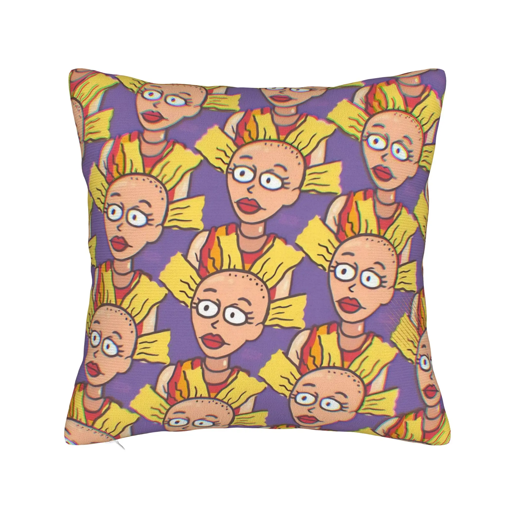 R-Rugrats Group Character Pattern Pillow Cover  Print Cushion Cover Retro Trendy Pillow Case For Office Car Home Decor