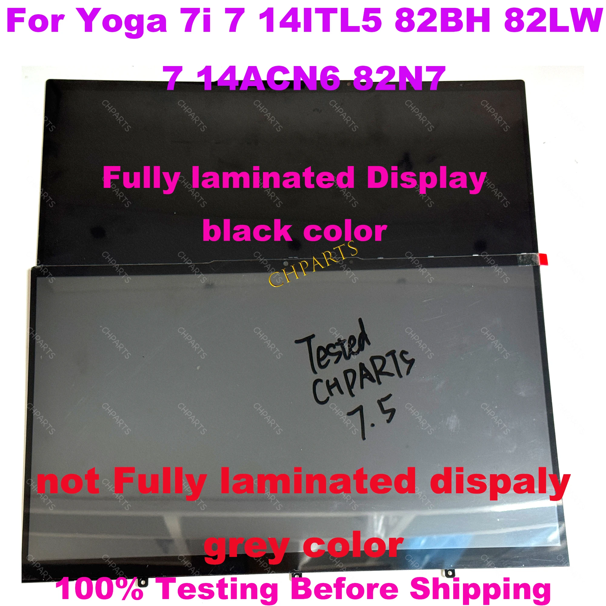 For Lenovo Yoga 7 14ITL5 82BH 82LW 7 14ACN6 82N7 7-14ITL5 Laptop LCD Replacement Display FHD Touch Screen Assembly 5D10S39740