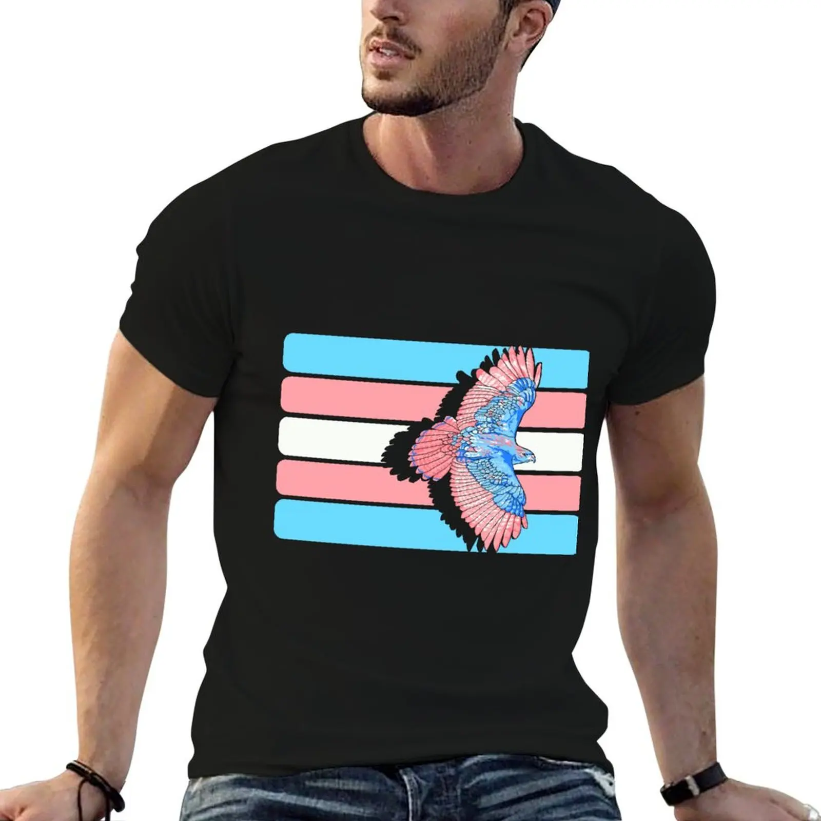 

Trans flag tobias T-Shirt t shirt for man t shirts with prints t shirts cotton 100% T-shirt