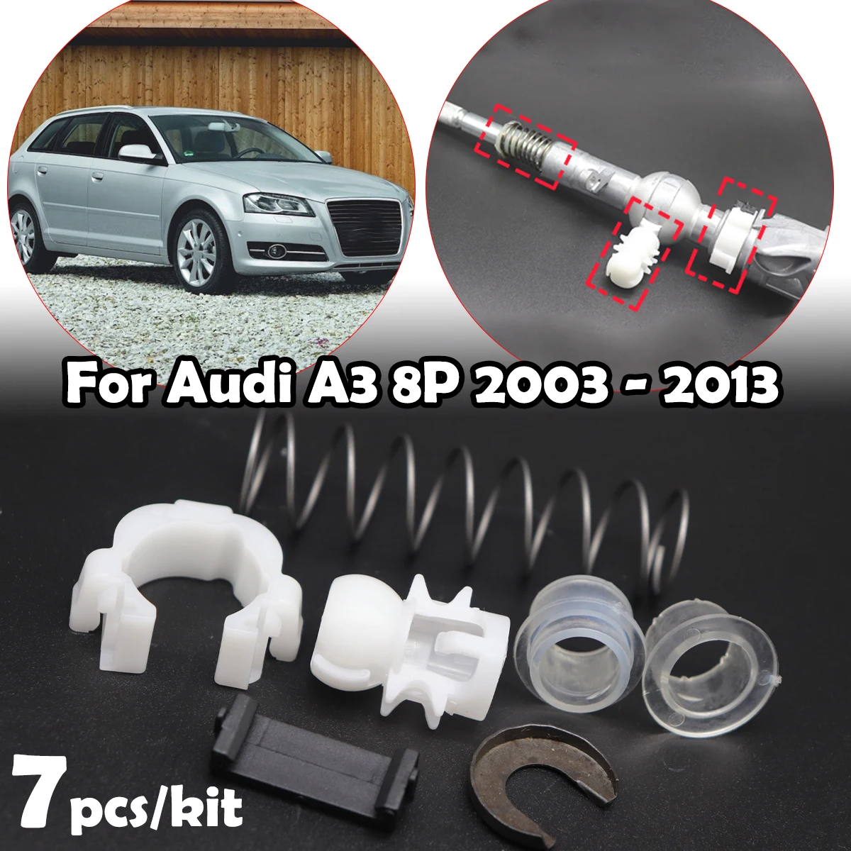 

Gear Shifter Selector Lever Shaft Gear Stick Spring Bushing For Audi A3 8P 2003-2013 Manual Shift Issue Fix Linkage End Rebuild