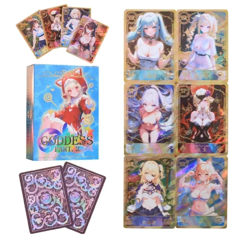 55 Stuks Kaart Godin Verhaal Deel Holografische Alle Glanzende Anime Sexy Badkleding Meisje Collectie Kaart Ayaka Genshin Impact Meisje Geschenken