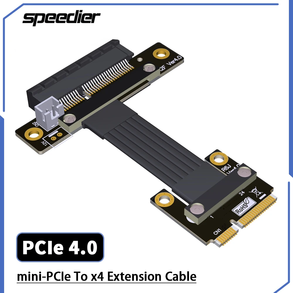 

ADT R62JF 4.0 New PCIe 4.0 Mini PCIe To X4 Wireless Network Card Adapter Extension Cable mPCIe To x4 Gen4 Full Speed Riser Cable